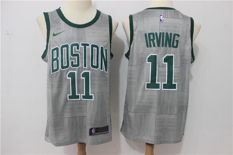 Men Boston Celtics #11 Irving Grey Game Nike NBA Jerseys->->NBA Jersey
